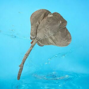 Adventure Planet Large Manta Stingray Full Body Puppet Plush Gray Realistic